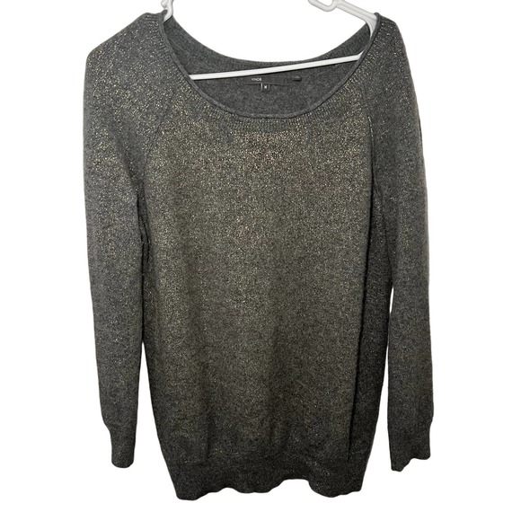 Vince Sweaters - Women's Vince Cashmere Sweater Gold Flaked Size M